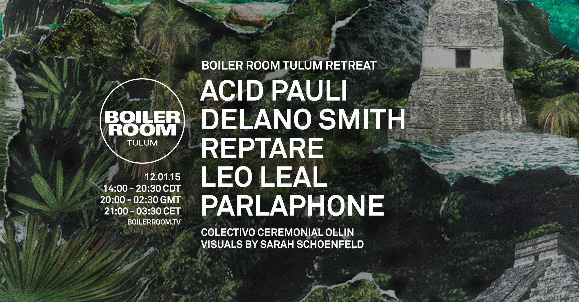 Tulum: Acid Pauli, Delano Smith, Reptare, Leo Leal, Parlaphone flyer