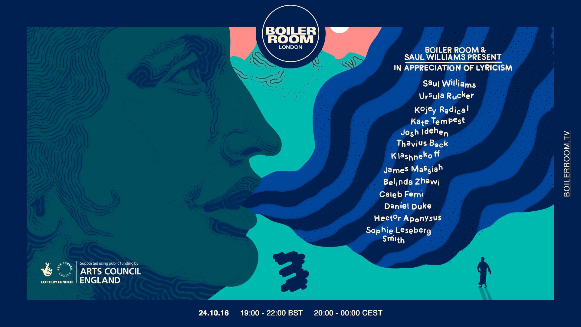 London: Boiler Room x Saul Williams Presents — In Appreciation Of Lyricism flyer