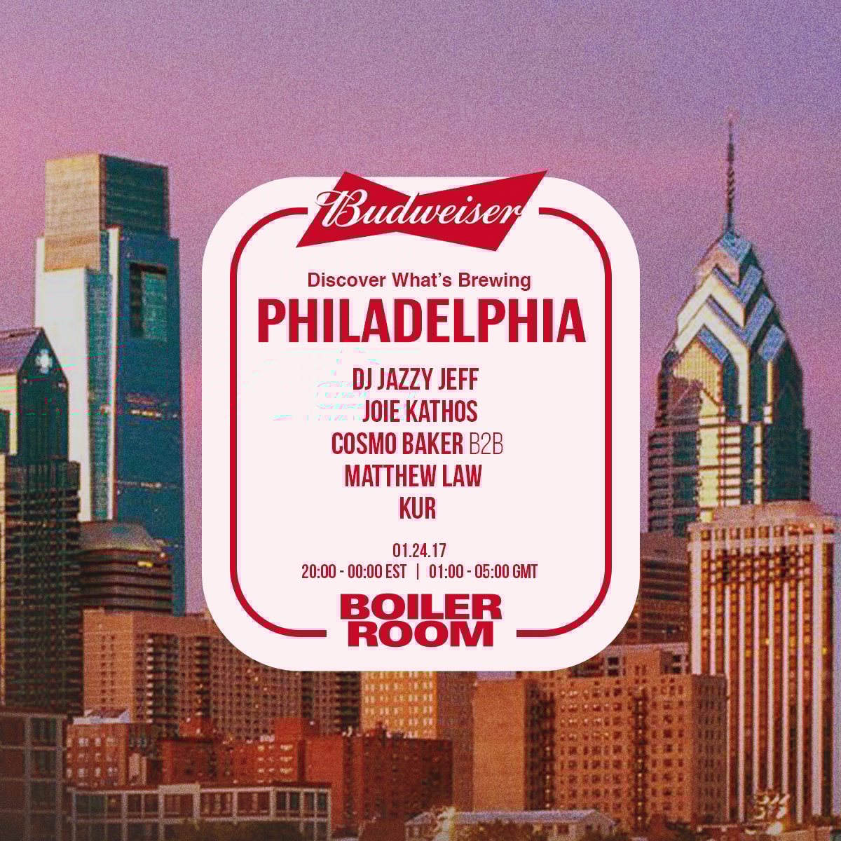 Budweiser x Boiler Room: Philadelphia flyer