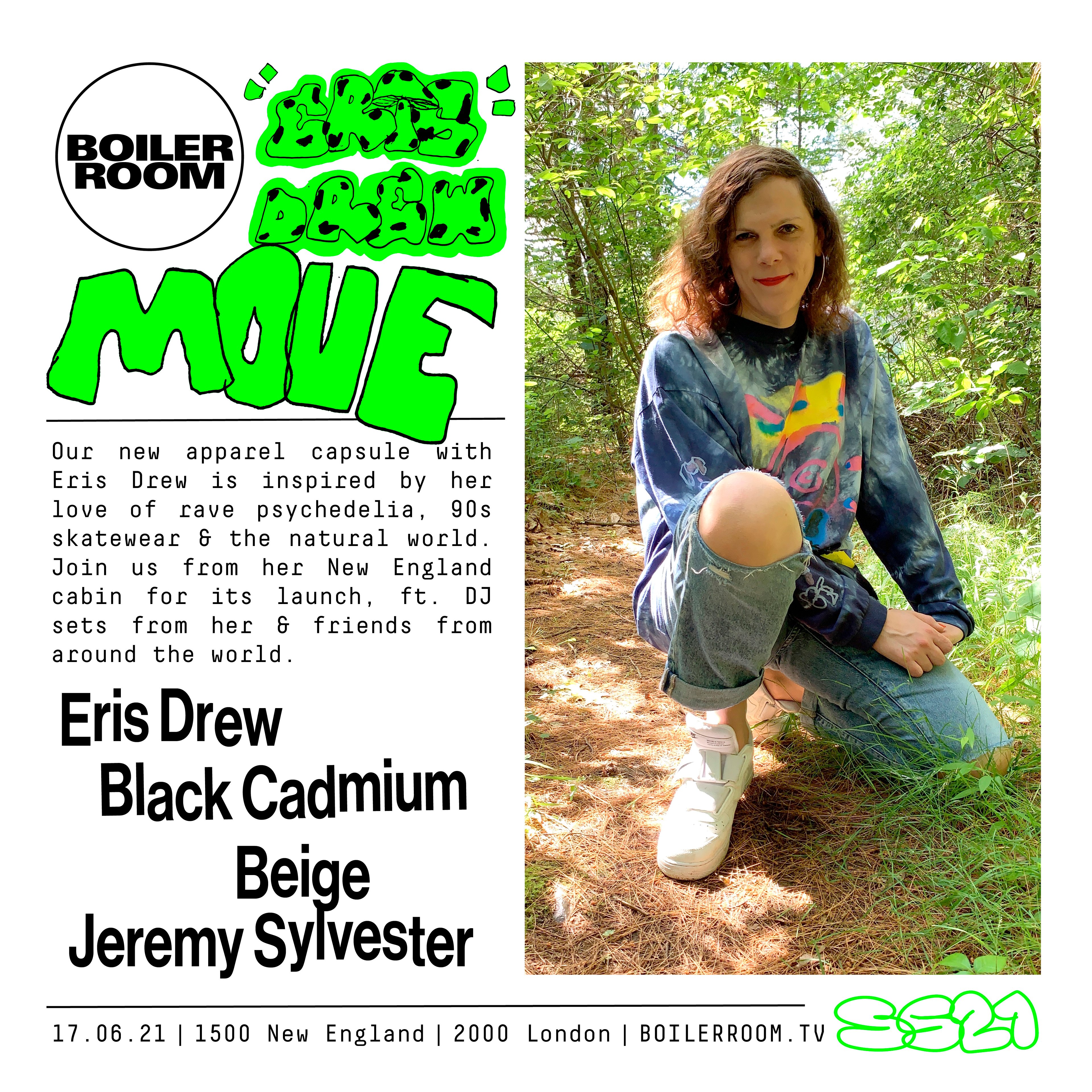 SS21: Eris Drew x Boiler Room 'MOVE' Launch flyer