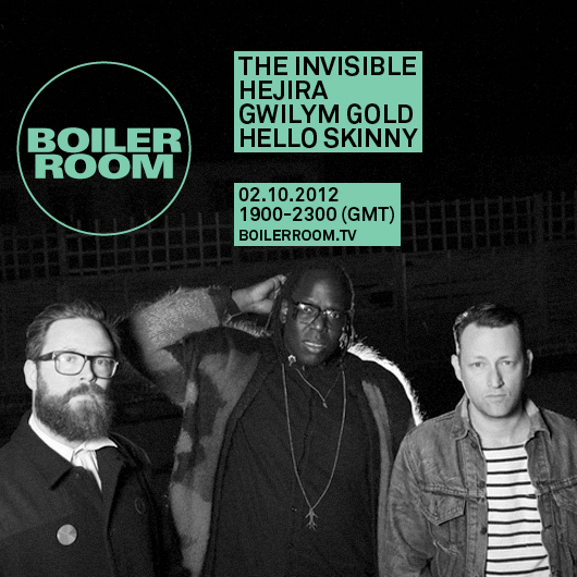 Flyer for event The Invisible, Hejira, Gwilym Gold & Hello Skinny.