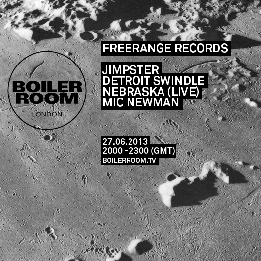 Flyer for event Freerange Records/ Jimpster, Detroit Swindle, Nebraska (LIVE) & Mic Newman.