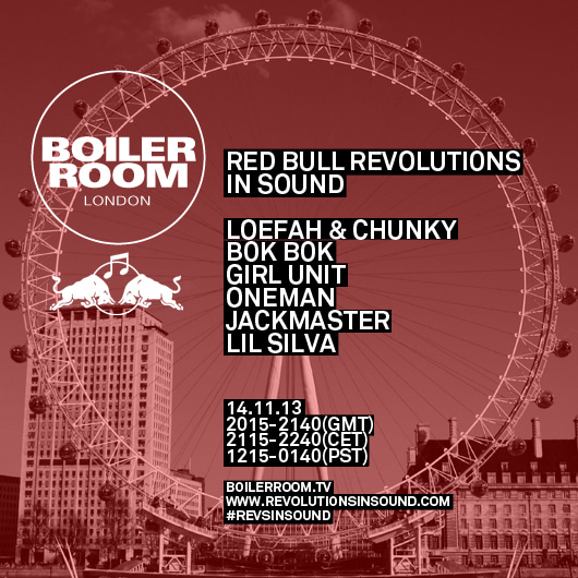 Flyer for event Red Bull Revolutions in Sound.