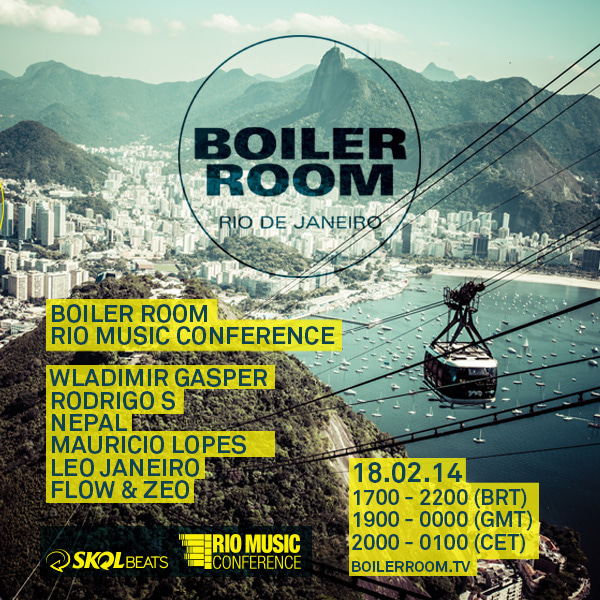Flyer for event Boiler Room Live from Rio Music Conference.