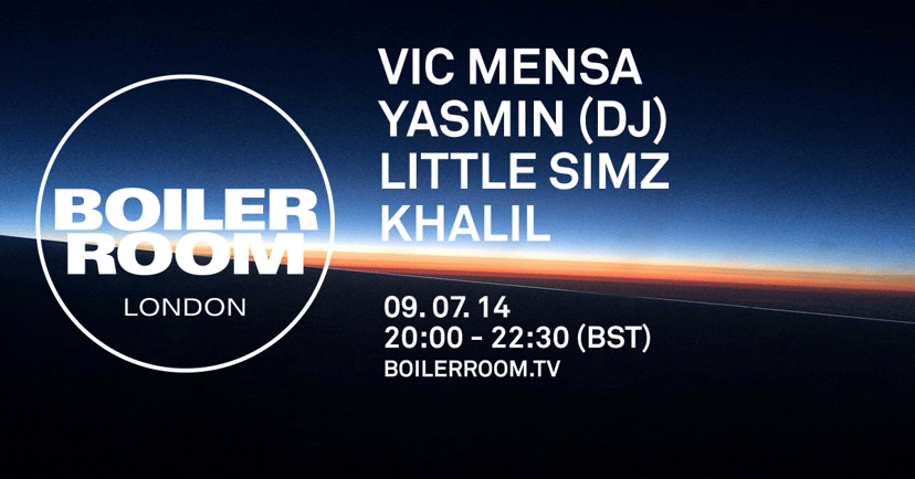Flyer for event London: Vic Mensa, Yasmin (DJ), Little Simz, Khalil.
