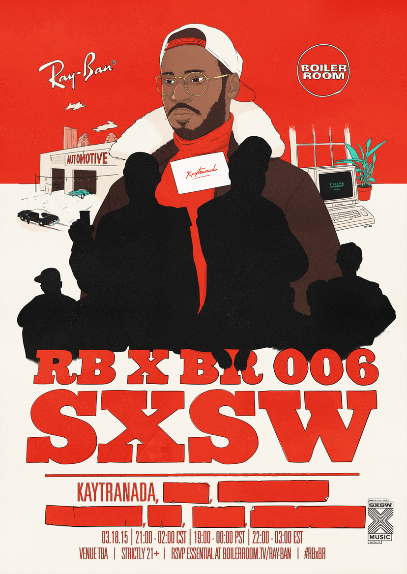 Flyer for event Ray-Ban x Boiler Room 006 SXSW.