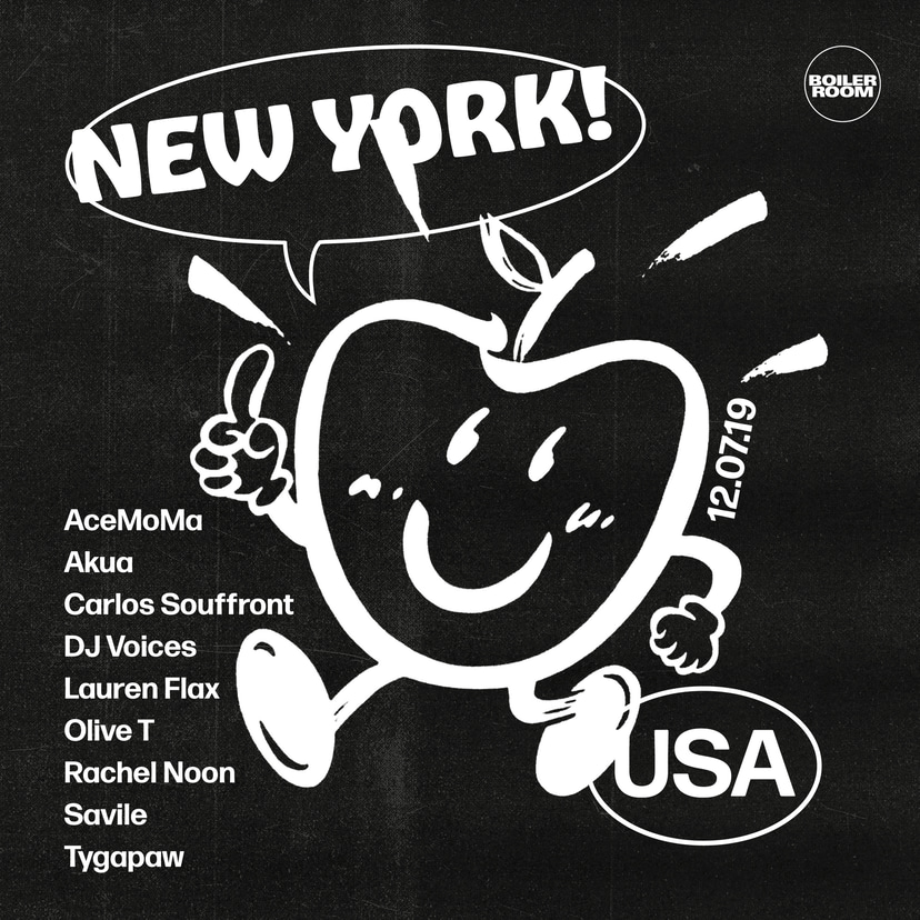 Flyer for event Boiler Room NYC: Warehouse Party.