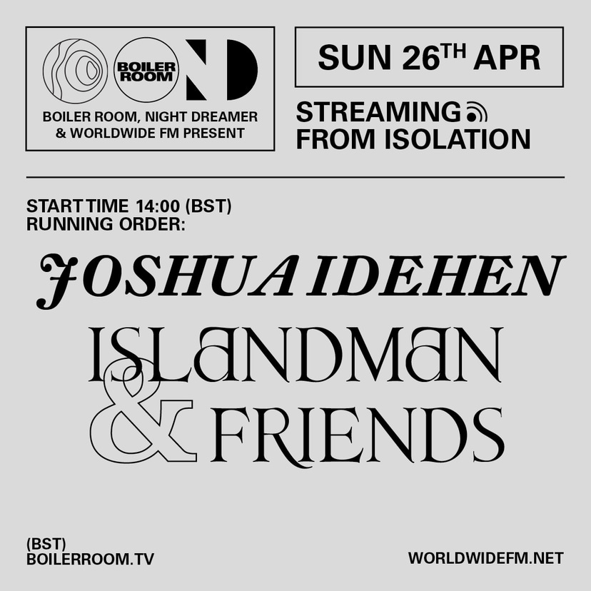 Flyer for event Streaming From Isolation with Night Dreamer & Worldwide FM - #7.