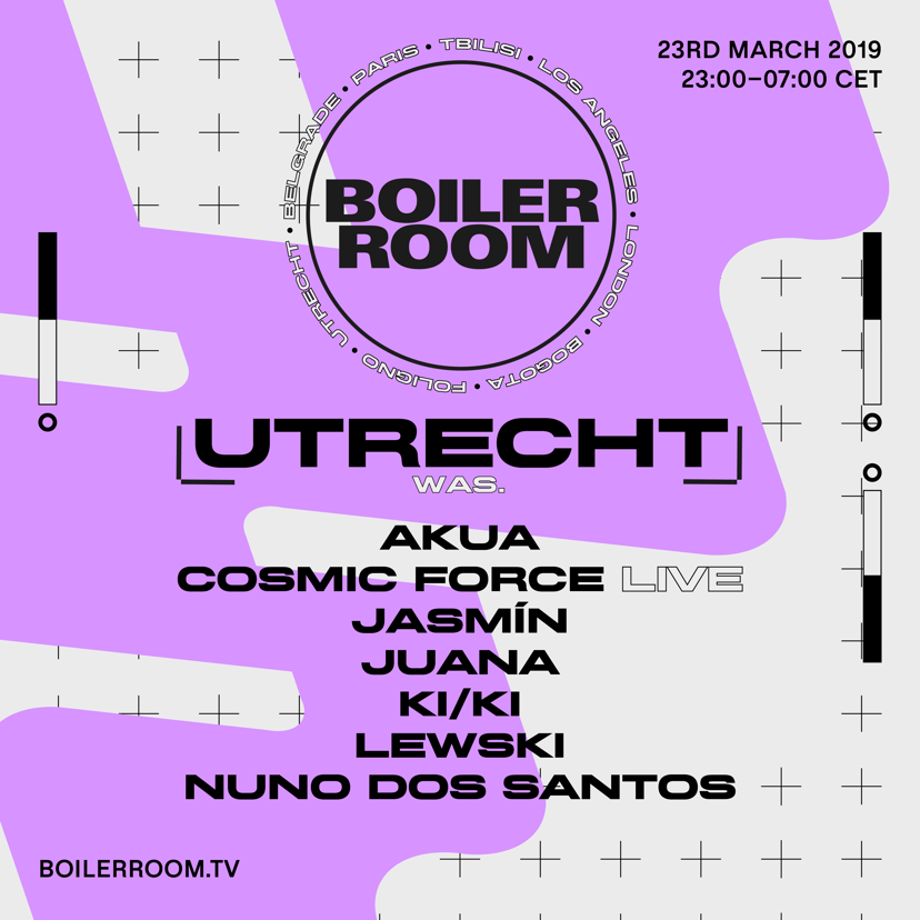 Flyer for event Boiler Room Utrecht: WAS..
