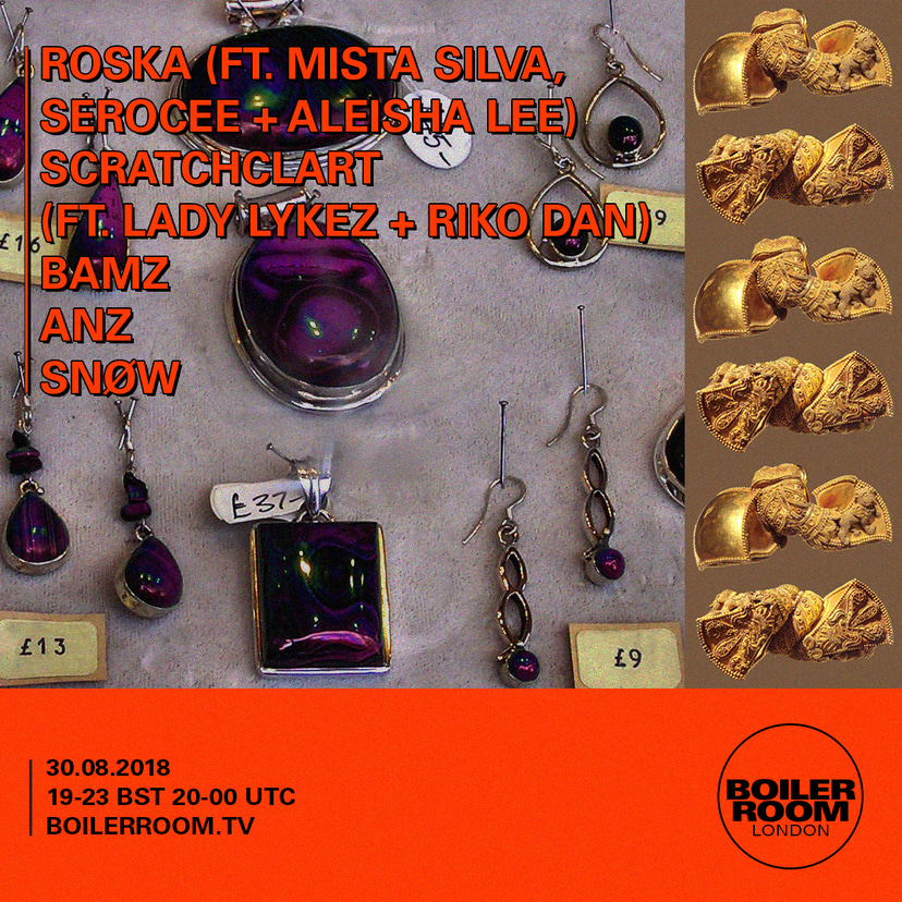 Flyer for event Boiler Room London: Roska, Scratchclart & more.