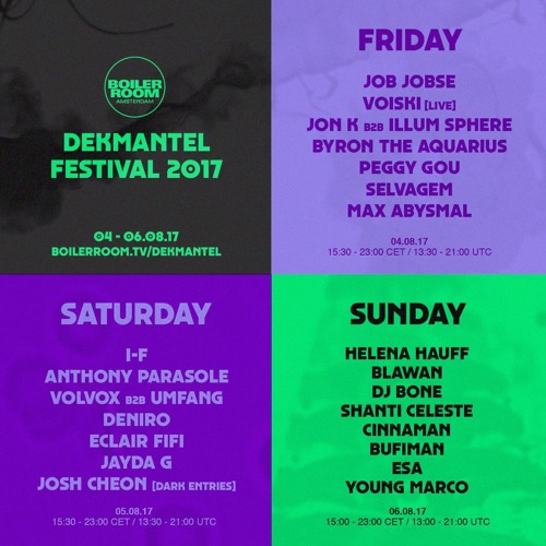 Flyer for event Dekmantel Festival 2017: Saturday.