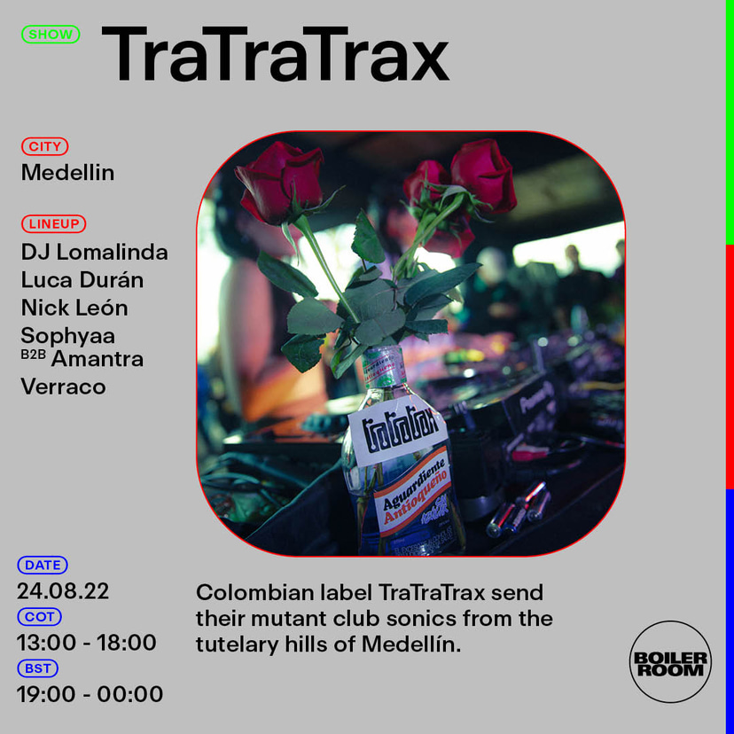 Flyer for event Boiler Room Medellin: TraTraTrax.